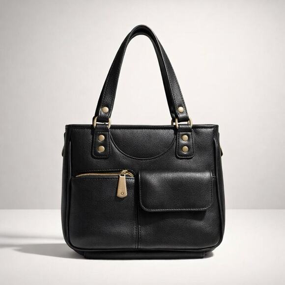 Unbranded Handbags - Vintage 90s Y2K Unbranded Black Faux Leather Top Handle Bag Manmade Vinyl